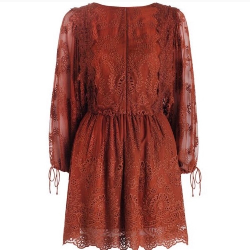 Zimmermann 100% Silk Alchemy Twine Dress in Rust✨